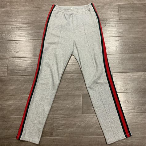 green and red gucci track pants|Gucci tracksuit pants.